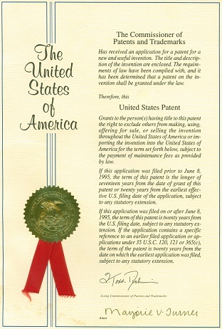 A United States patent cover